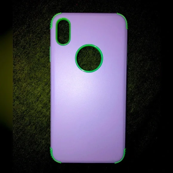 iPhone XS Max/ iPhone 8 Plus Purple & Teal 2 - Piece Phone Case - Picture 1 of 10